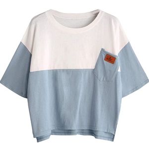 Color Block Crop Tee